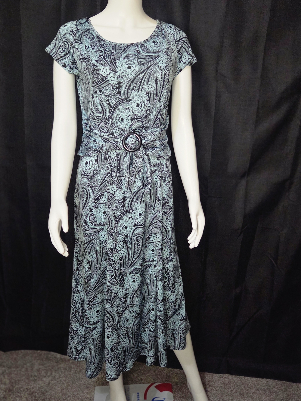 Perceptions Western Flowy Paisley Belted Midi Dress New Without Tag